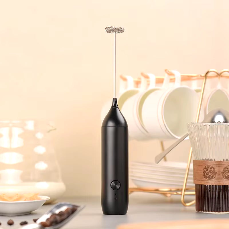 Electric Milk Fr Coffee Fr USB-C Rechargeable Electric Whisk Powerful Mini Drink Mixer