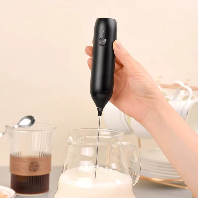 Electric Milk Fr Coffee Fr USB-C Rechargeable Electric Whisk Powerful Mini Drink Mixer